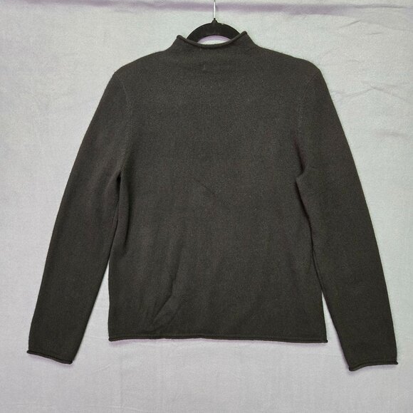 Vintage Neiman Marcus Black Cashmere Turtleneck Sweater L Soft Warm Long Sleeve - Picture 2 of 7